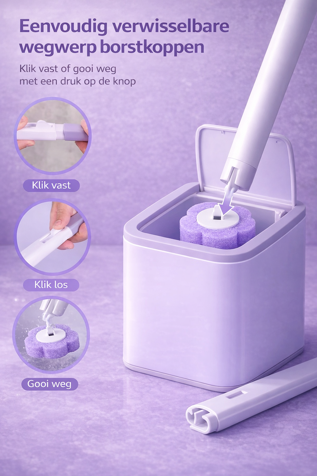 DE VALLEN Hygia™ Toiletborstel met Navulkoppen